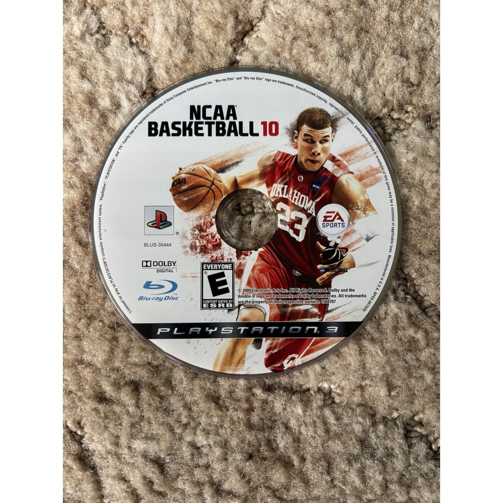 EA Sports NCAA Basketball 10 PS3 Game OS Silver Good Disc Only 2009 BLUS-30444